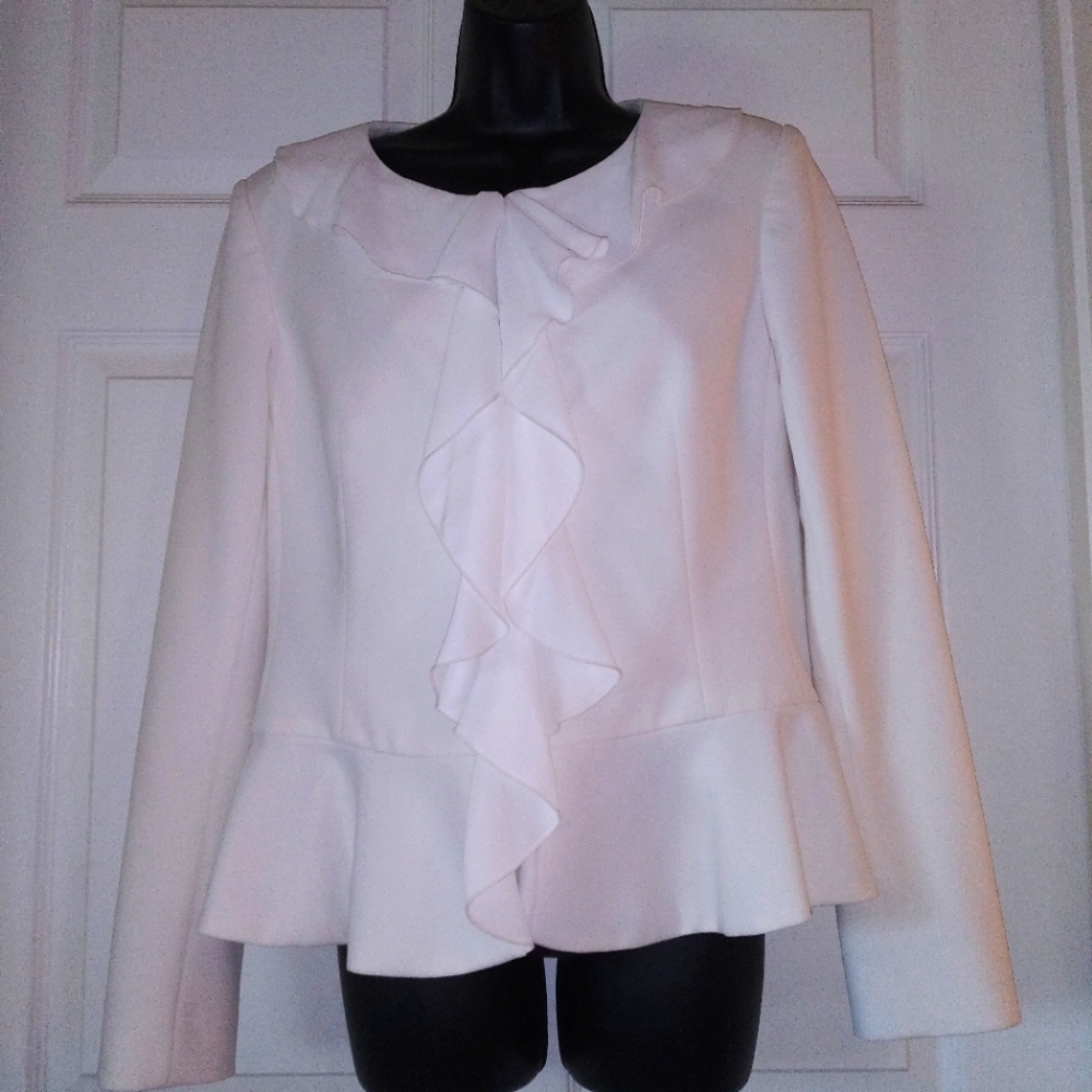 Calvin Klein White Jacket Blouse Size 12